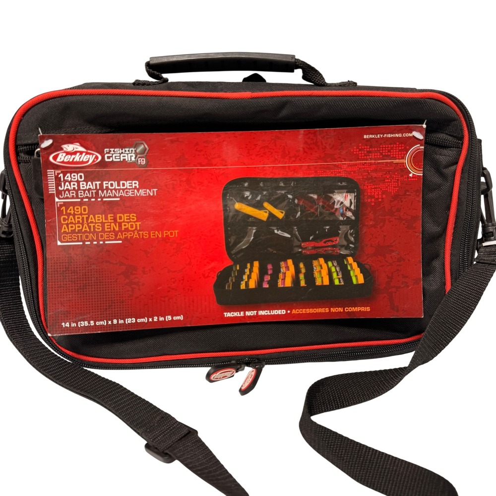 Berkley Fishin Gear 1490 Jar Bait Folder Tackle Bag Black Red PowerBait Storage